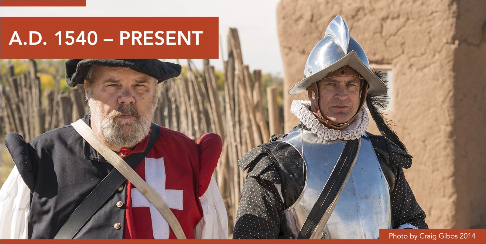 Contactheader Two living history reenactors in 16th-century Spanish colonial dress